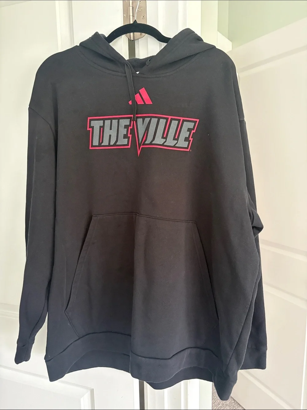 adidas Black Crewneck Hoodie with 'THE VILLE' Graphic